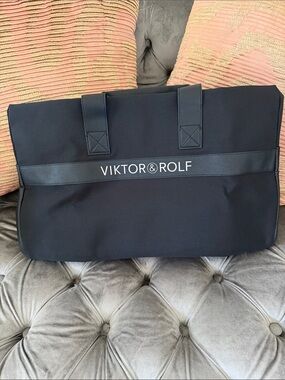 Viktor & Rolf Black Canvas Travel Weekender Tote